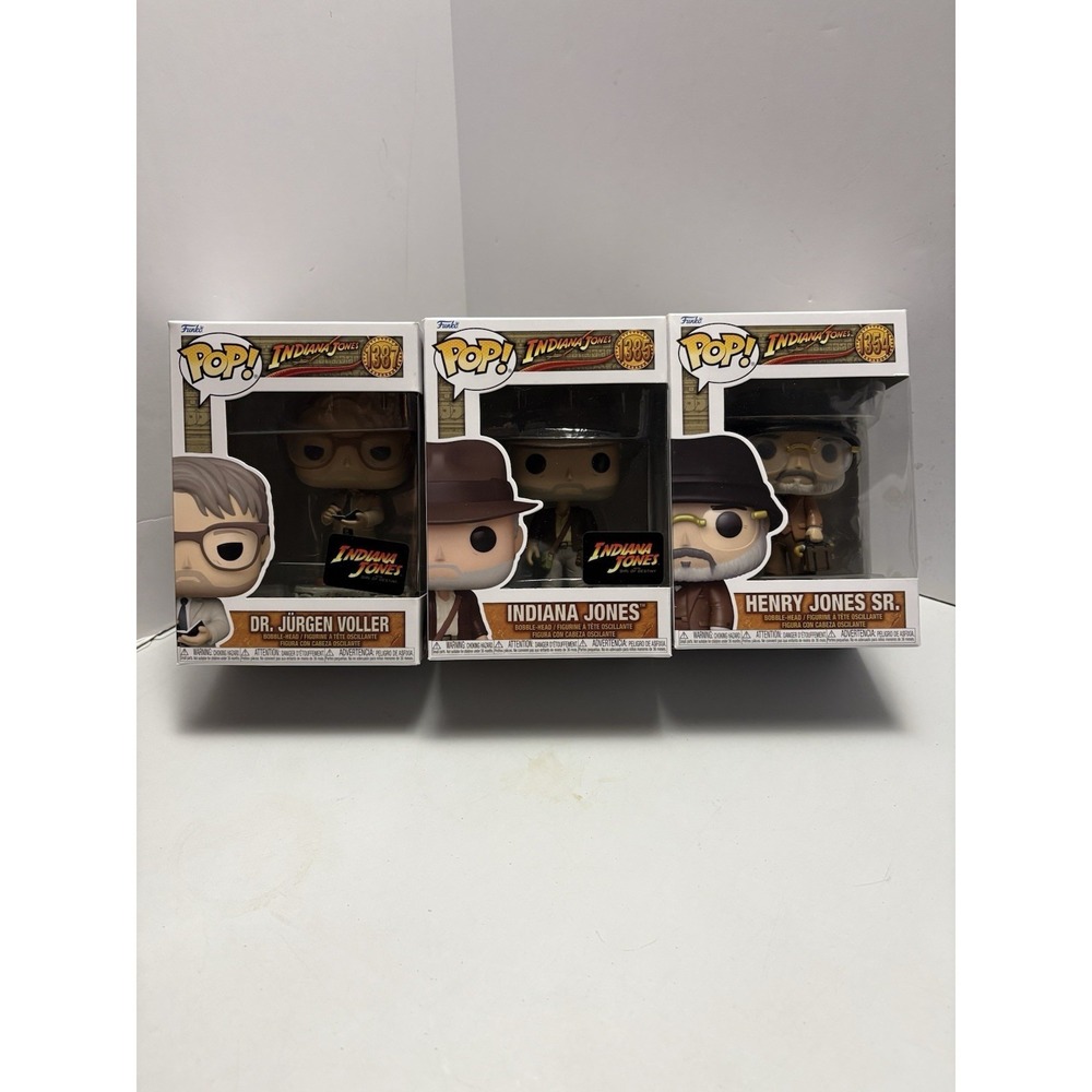 Funko Pop! Movies Indiana Jones Set Of 3 Henry Jones Sr/ Indian Jones/Dr. Voller
